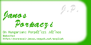 janos porpaczi business card